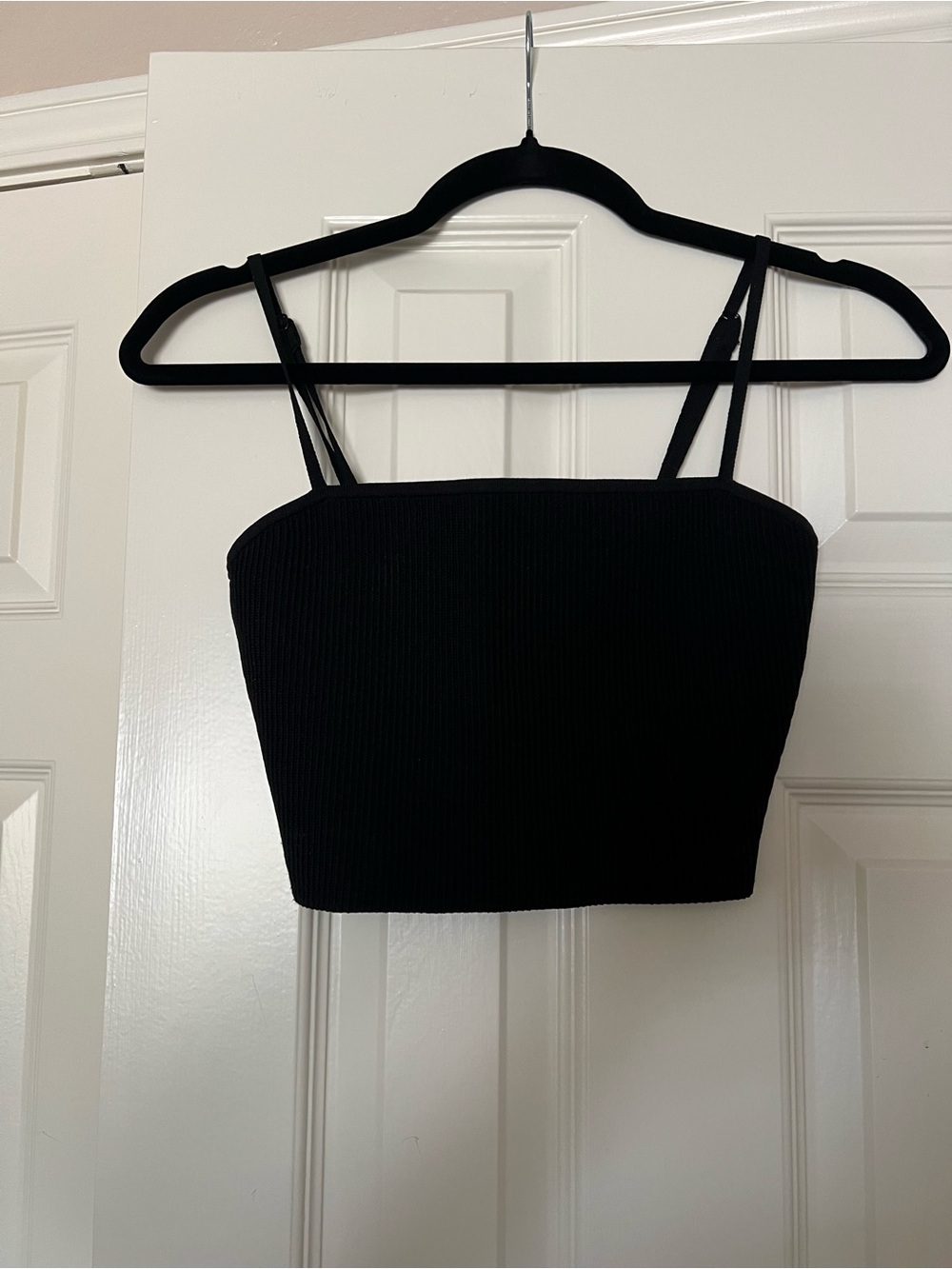 Aritzia Babaton Ribbed Square Neck Crop Top with Double Straps